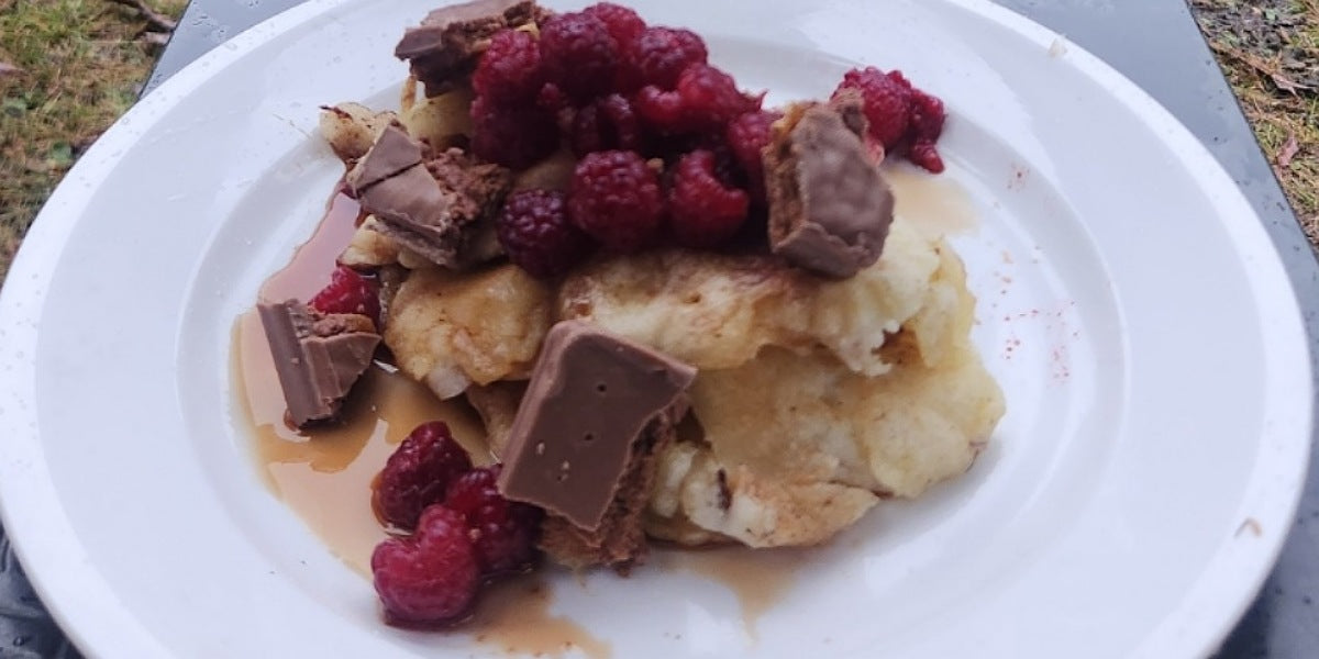 Tim Tam & Raspberry Pancakes with Muscat Liqueur
