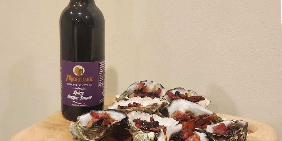 Kilpatrick Oysters with Spicy Grape Sauce!